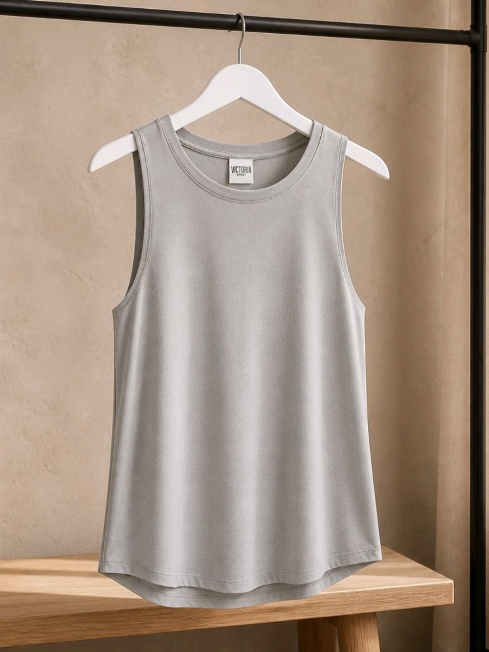Victoria's Secret Light Gray Scoop Neck Tank Top